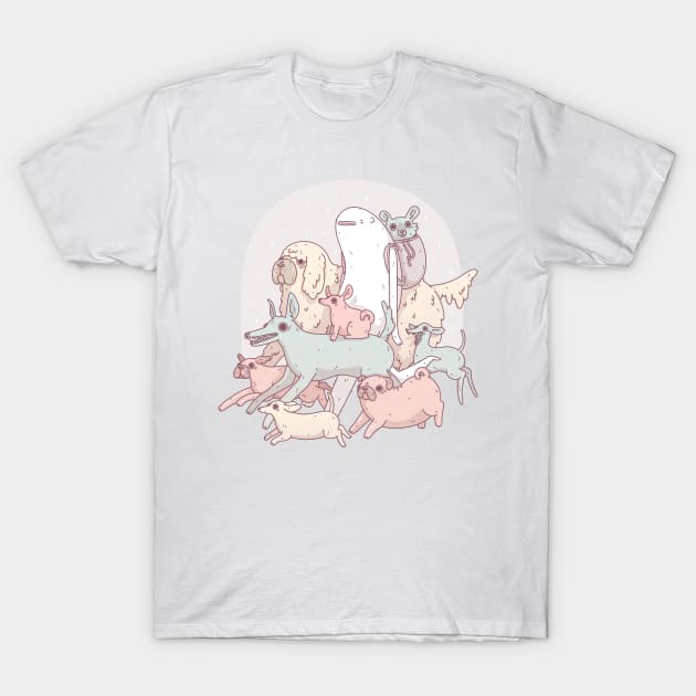 dog walker T-Shirt by odsanyu